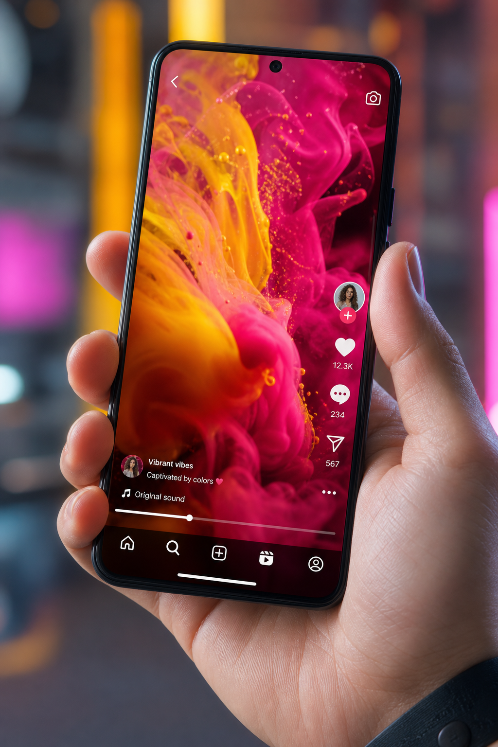 Reels verticale su smartphone